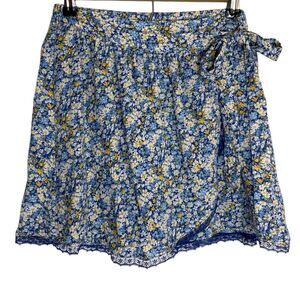 NWOT American Eagle Mini Skirt Womens XS Wrap Ditzy Floral Cottage Coquette Lace